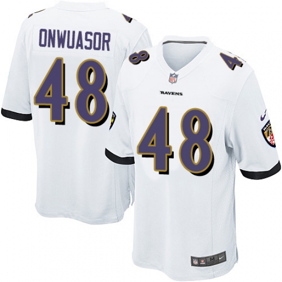 Men's Nike Baltimore Ravens #48 Patrick Onwuasor Game White NFL Jersey - Ujersey