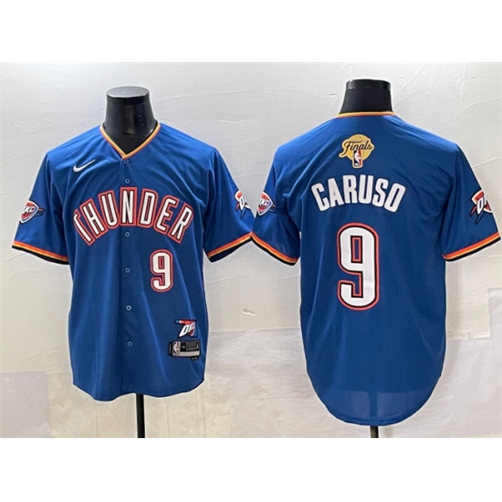 Men's Oklahoma City Thunder #9 Alex Caruso Blue 2025 Finals Vapor Stitched Baseball Jersey - Ujersey