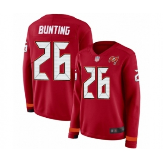 Women's Tampa Bay Buccaneers #26 Sean Bunting Limited Red Therma Long Sleeve Football Jersey - Ujersey