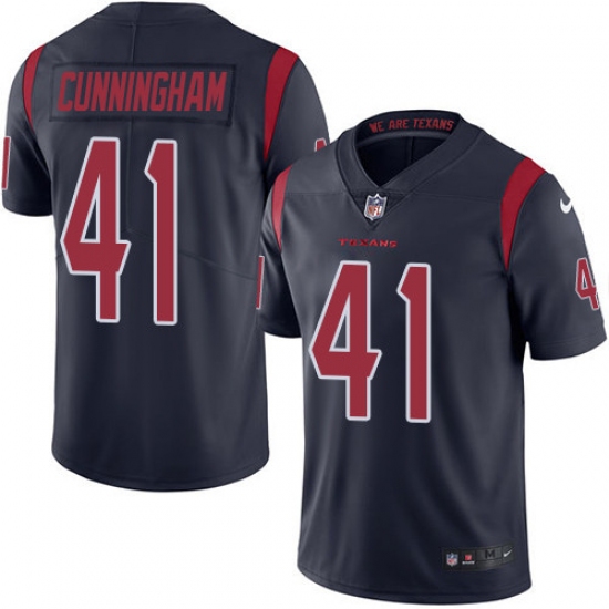 Men's Nike Houston Texans #41 Zach Cunningham Limited Navy Blue Rush Vapor Untouchable NFL Jersey - Ujersey