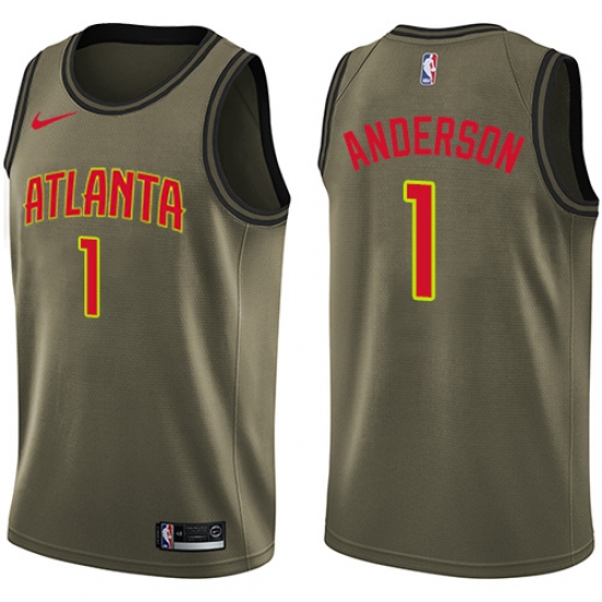 Youth Nike Atlanta Hawks #1 Justin Anderson Swingman Green Salute to Service NBA Jersey - Ujersey