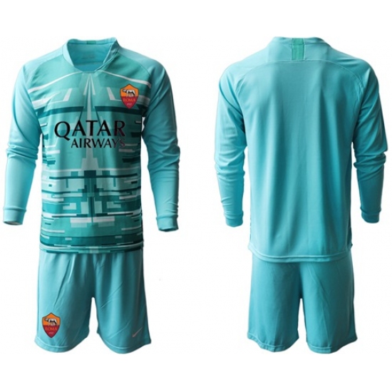 Roma Blank Blue Goalkeeper Long Sleeves Soccer Club Jersey