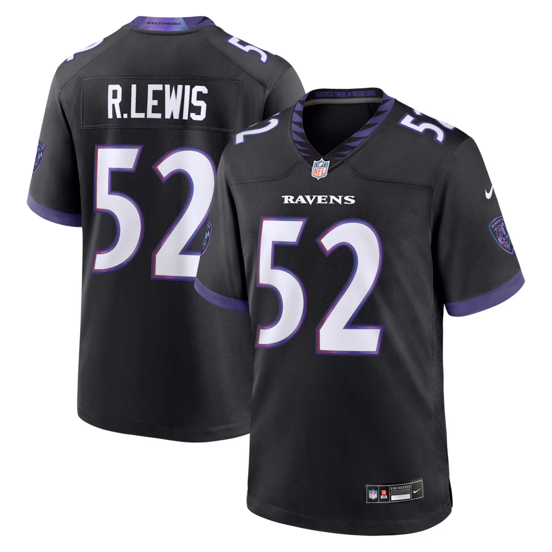 Men's Baltimore Ravens Ray Lewis Nike Black Alternate Retired Player Game Jersey - Ujersey