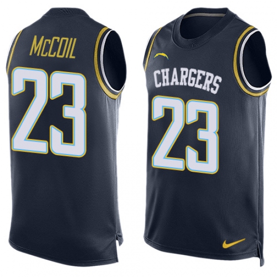 Men's Nike Los Angeles Chargers #23 Dexter McCoil Limited Navy Blue Player Name & Number Tank Top NFL Jersey - Ujersey