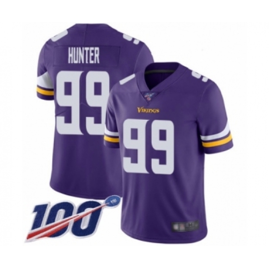 Men's Minnesota Vikings #99 Danielle Hunter Purple Team Color Vapor Untouchable Limited Player 100th Season Football Jersey - Ujersey