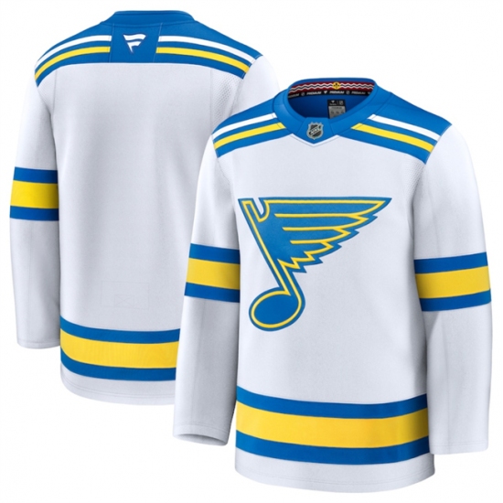 Men's St. Louis Blues Blank White 2024-25 Away Stitched Hockey Jersey - Ujersey