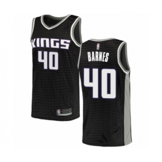 Men's Sacramento Kings #40 Harrison Barnes Authentic Black Basketball Jersey Statement Edition - Ujersey