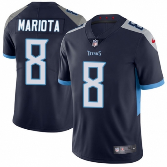 Men's Nike Tennessee Titans #8 Marcus Mariota Navy Blue Team Color Vapor Untouchable Limited Player 2018 NFL Jersey - Ujersey