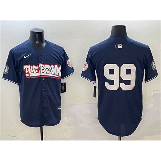 Men's New York Yankees #99 Aaron Judge Navy Bronx Graffiti Vapor Limited Stitched Baseball Jersey - Ujersey