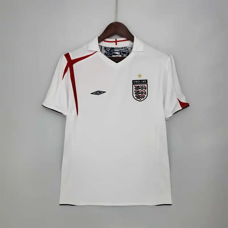 England Retro Soccer Jersey Home Custom Shirt World Cup 2006 - ujerseystore