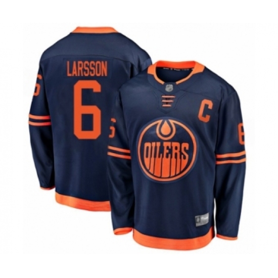 Men's Edmonton Oilers #6 Adam Larsson Authentic Navy Blue Alternate Fanatics Branded Breakaway Hockey Jersey - Ujersey