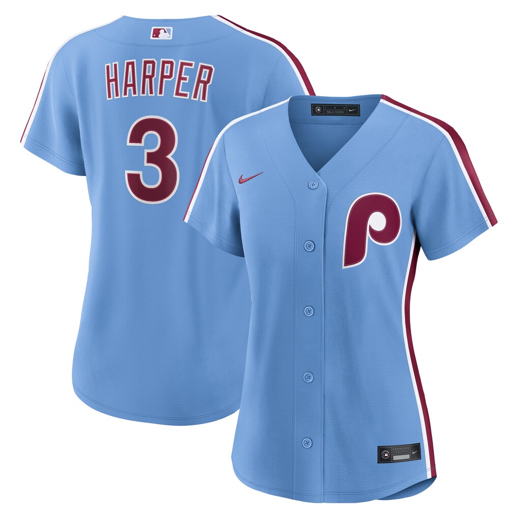 Women's Philadelphia Phillies Bryce Harper Nike Light Blue Alternate Replica Jersey - Ujersey