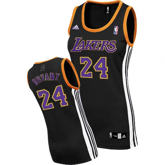 Women's Adidas Los Angeles Lakers #24 Kobe Bryant Swingman Black NBA Jersey - Ujersey