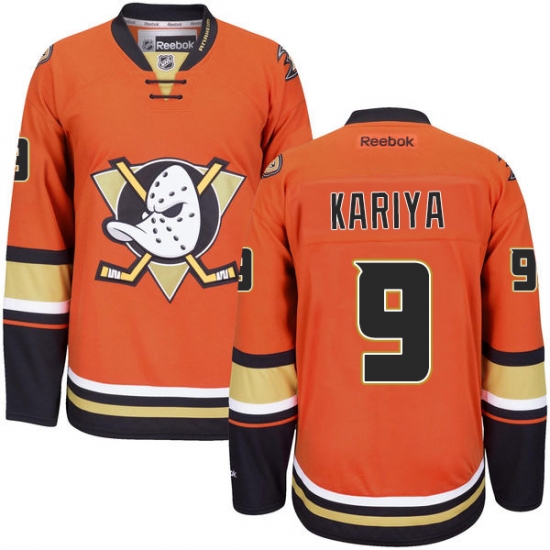 Women's Reebok Anaheim Ducks #9 Paul Kariya Premier Orange Third NHL Jersey - Ujersey