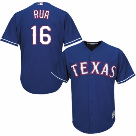 Youth Majestic Texas Rangers #16 Ryan Rua Replica Royal Blue Alternate 2 Cool Base MLB Jersey - Ujersey