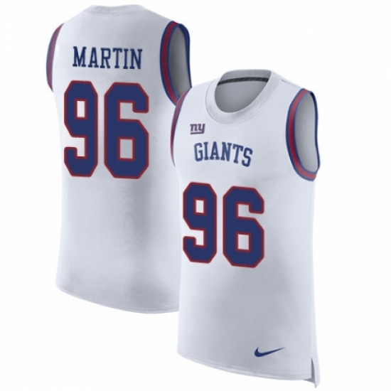 Men's Nike New York Giants #96 Kareem Martin White Rush Player Name & Number Tank Top NFL Jersey - Ujersey