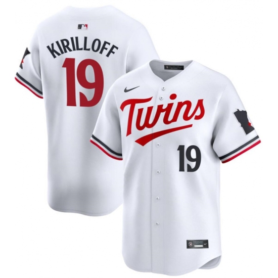 Men's Minnesota Twins #19 Alex Kirilloff White 2024 Home Limited Stitched Baseball Jersey - Ujersey