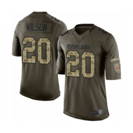 Men's Cleveland Browns #20 Howard Wilson Elite Green Salute to Service Football Jersey - Ujersey