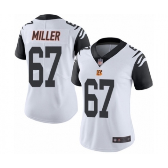 Women's Cincinnati Bengals #67 John Miller Limited White Rush Vapor Untouchable Football Jersey - Ujersey
