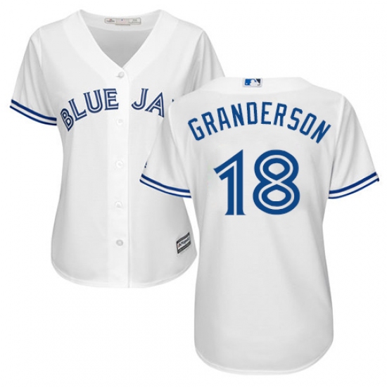 Women's Majestic Toronto Blue Jays #18 Curtis Granderson Replica White Home MLB Jersey - Ujersey