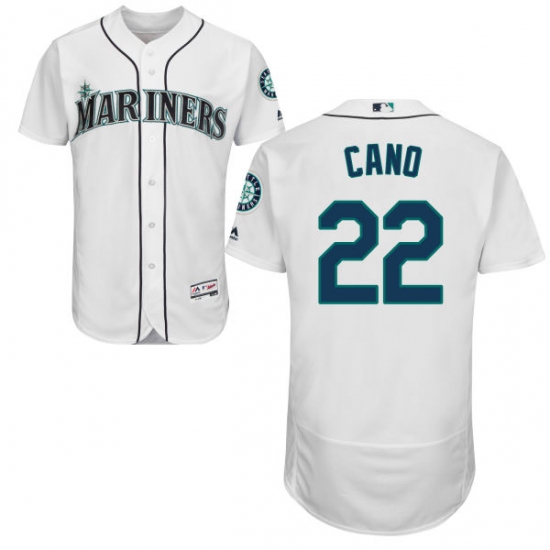 Men's Majestic Seattle Mariners #22 Robinson Cano White Home Flex Base Authentic Collection MLB Jersey - Ujersey