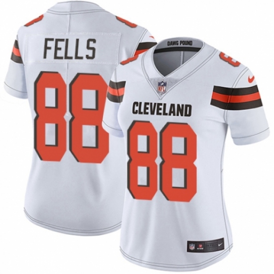 Women's Nike Cleveland Browns #88 Darren Fells White Vapor Untouchable Limited Player NFL Jersey - Ujersey