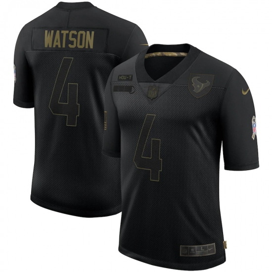 Men's Houston Texans #4 Deshaun Watson Black Nike 2020 Salute To Service Limited Jersey - Ujersey