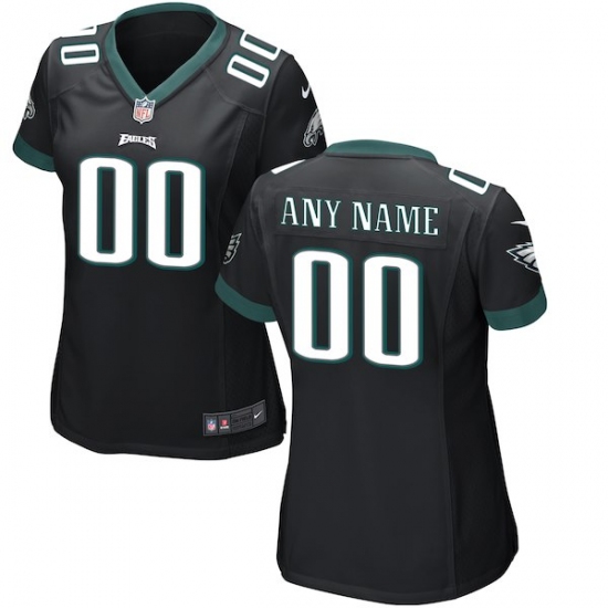 Women's Philadelphia Eagles Nike Black Custom Game Jersey - Ujersey