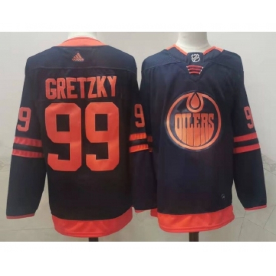 Men's Edmonton Oilers #99 Wayne Gretzky Navy Blue 50th Anniversary Adidas Stitched NHL Jersey - Ujersey