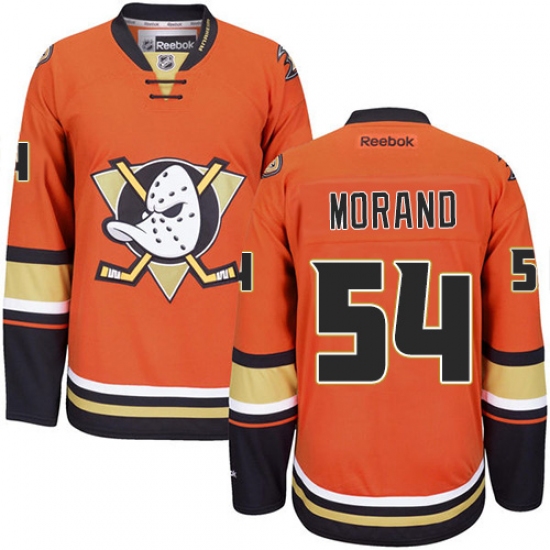 Men's Reebok Anaheim Ducks #54 Antoine Morand Premier Orange Third NHL Jersey - Ujersey