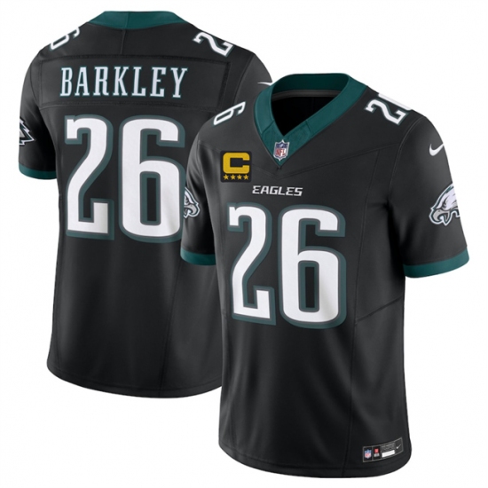 Men's Philadelphia Eagles #26 Saquon Barkley Black 2025 F.U.S.E. With 4-Star C Vapor Untouchable Limited Throwback Stitched Football Jersey - Ujersey