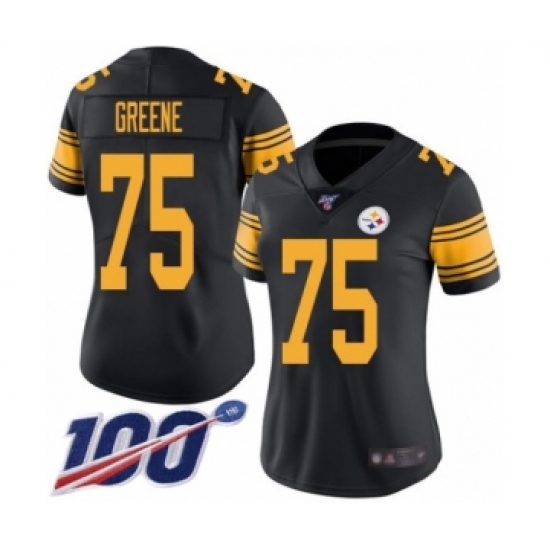 Women's Pittsburgh Steelers #75 Joe Greene Limited Black Rush Vapor Untouchable 100th Season Football Jersey - Ujersey