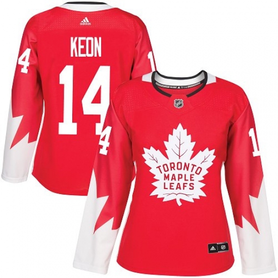 Women's Adidas Toronto Maple Leafs #14 Dave Keon Authentic Red Alternate NHL Jersey - Ujersey