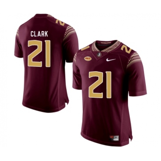 Florida State Seminoles 21 Corey Clark Marroon College Football Jersey - Ujersey