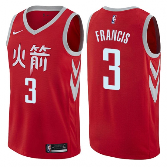 Men's Nike Houston Rockets #3 Steve Francis Authentic Red NBA Jersey - City Edition - Ujersey