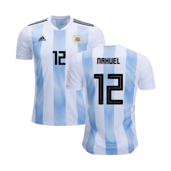 Argentina #12 Nahuel Home Kid Soccer Country Jersey