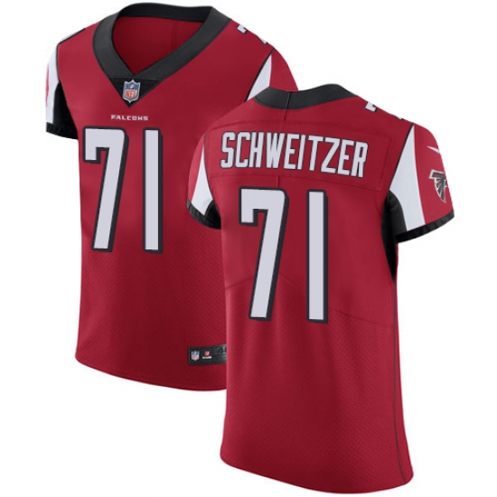 Men's Nike Atlanta Falcons #71 Wes Schweitzer Red Team Color Vapor Untouchable Elite Player NFL Jersey - Ujersey