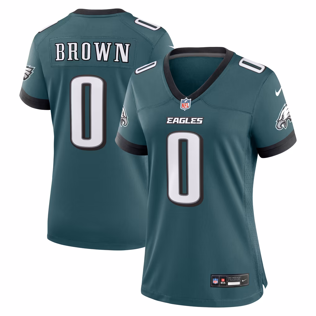 Women's Philadelphia Eagles Marquise Brown Nike Midnight Green Team Game Jersey - Ujersey