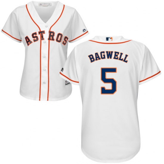 Women's Majestic Houston Astros #5 Jeff Bagwell Replica White Home Cool Base MLB Jersey - Ujersey
