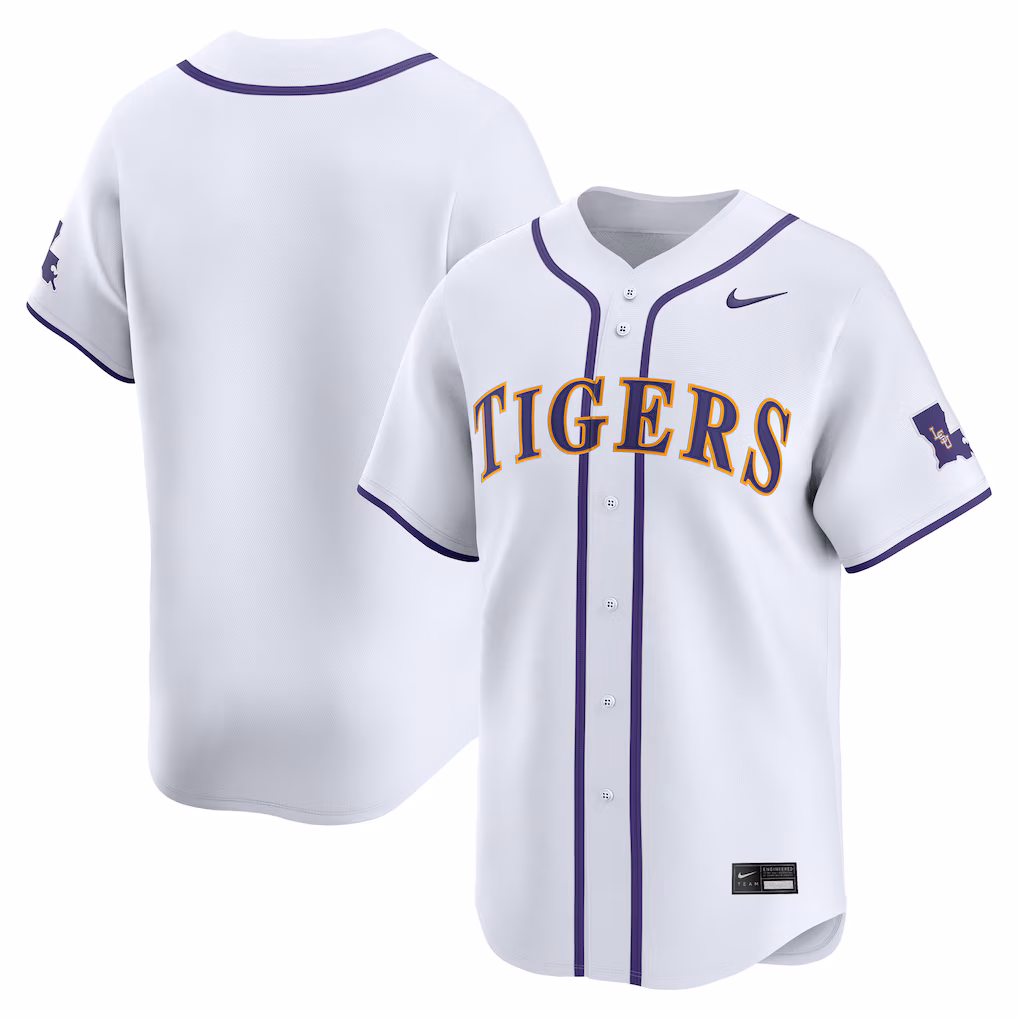 Men's Nike White LSU Tigers Home Wordmark Limited Baseball Jersey