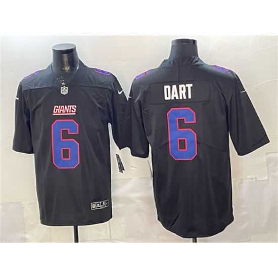 Men's New York Giants #6 Jaxson Dart Black Fashion Vapor Untouchable Limited Football Stitched Jersey - Ujersey