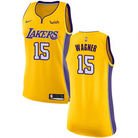 Women's Nike Los Angeles Lakers #15 Moritz Wagner Swingman Gold NBA Jersey - Icon Edition - Ujersey