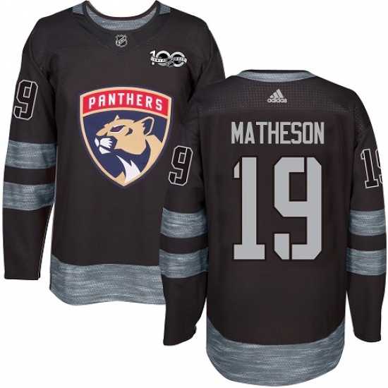 Men's Adidas Florida Panthers #19 Michael Matheson Premier Black 1917-2017 100th Anniversary NHL Jersey - Ujersey
