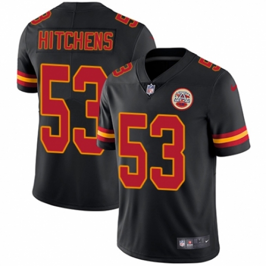 Men's Nike Kansas City Chiefs #53 Anthony Hitchens Limited Black Rush Vapor Untouchable NFL Jersey - Ujersey