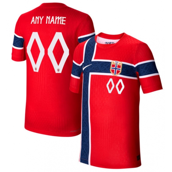 Men's Norway National Team Active Player Custom Red 2026 Home Soccer Jersey - Ujersey