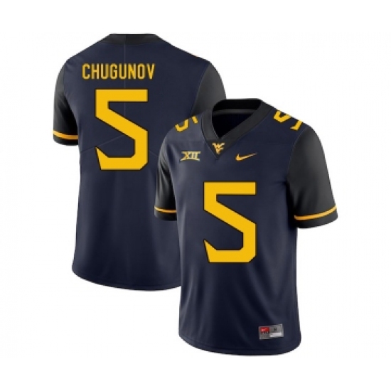 West Virginia Mountaineers 5 Chris Chugunov Navy College Football Jersey - Ujersey