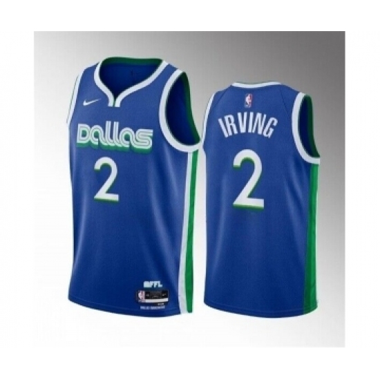 Men's Dallas Mavericks #2 Kyrie Irving Blue City Edition Stitched Basketball Jersey - Ujersey