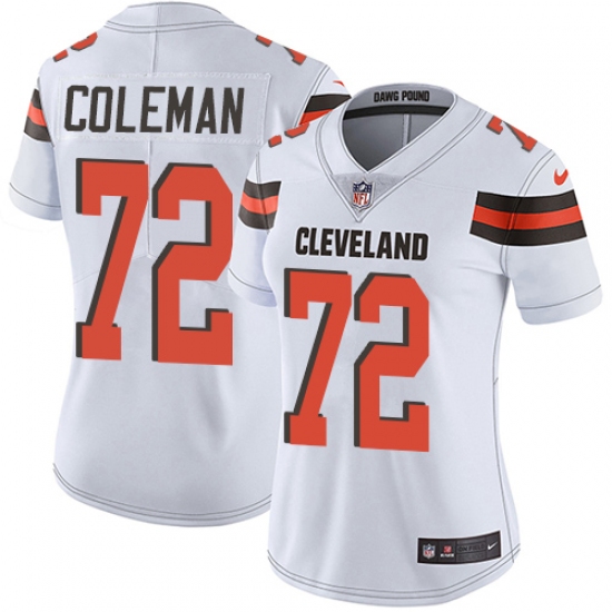 Women's Nike Cleveland Browns #72 Shon Coleman White Vapor Untouchable Limited Player NFL Jersey - Ujersey