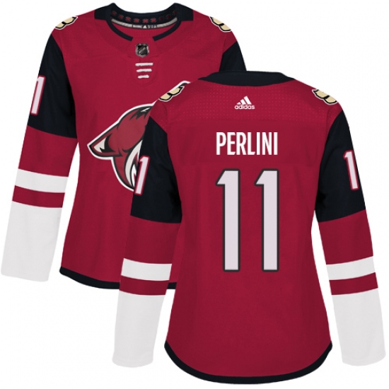 Women's Adidas Arizona Coyotes #11 Brendan Perlini Authentic Burgundy Red Home NHL Jersey - Ujersey