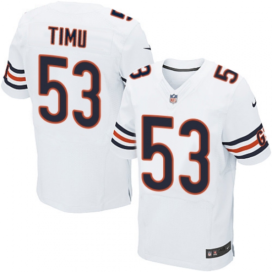 Men's Nike Chicago Bears #53 John Timu Elite White NFL Jersey - Ujersey